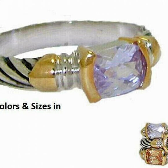 Cable stack ring champagne pink jet white green lavender Sizes 5 - 10 NWT - Picture 5 of 12